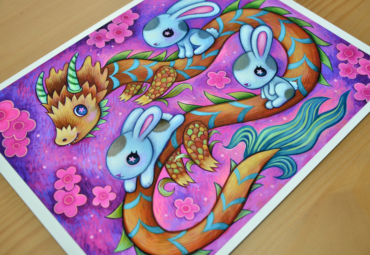 Dragon Bunny Ride - Art Print