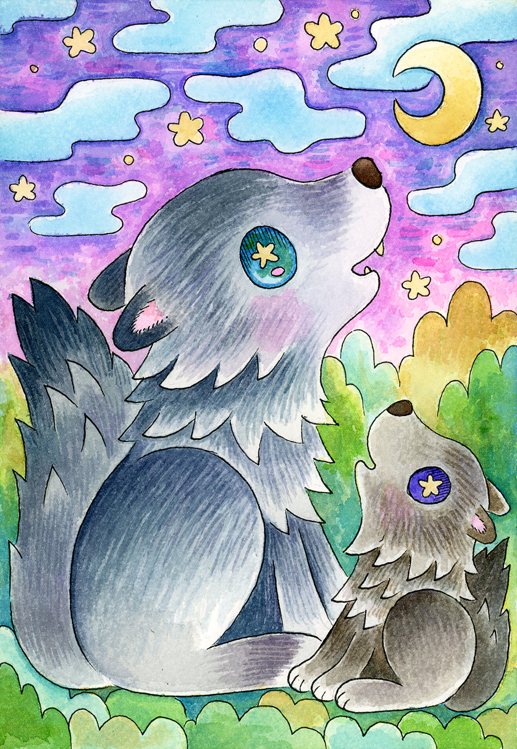 Howl - Watercolor Painting