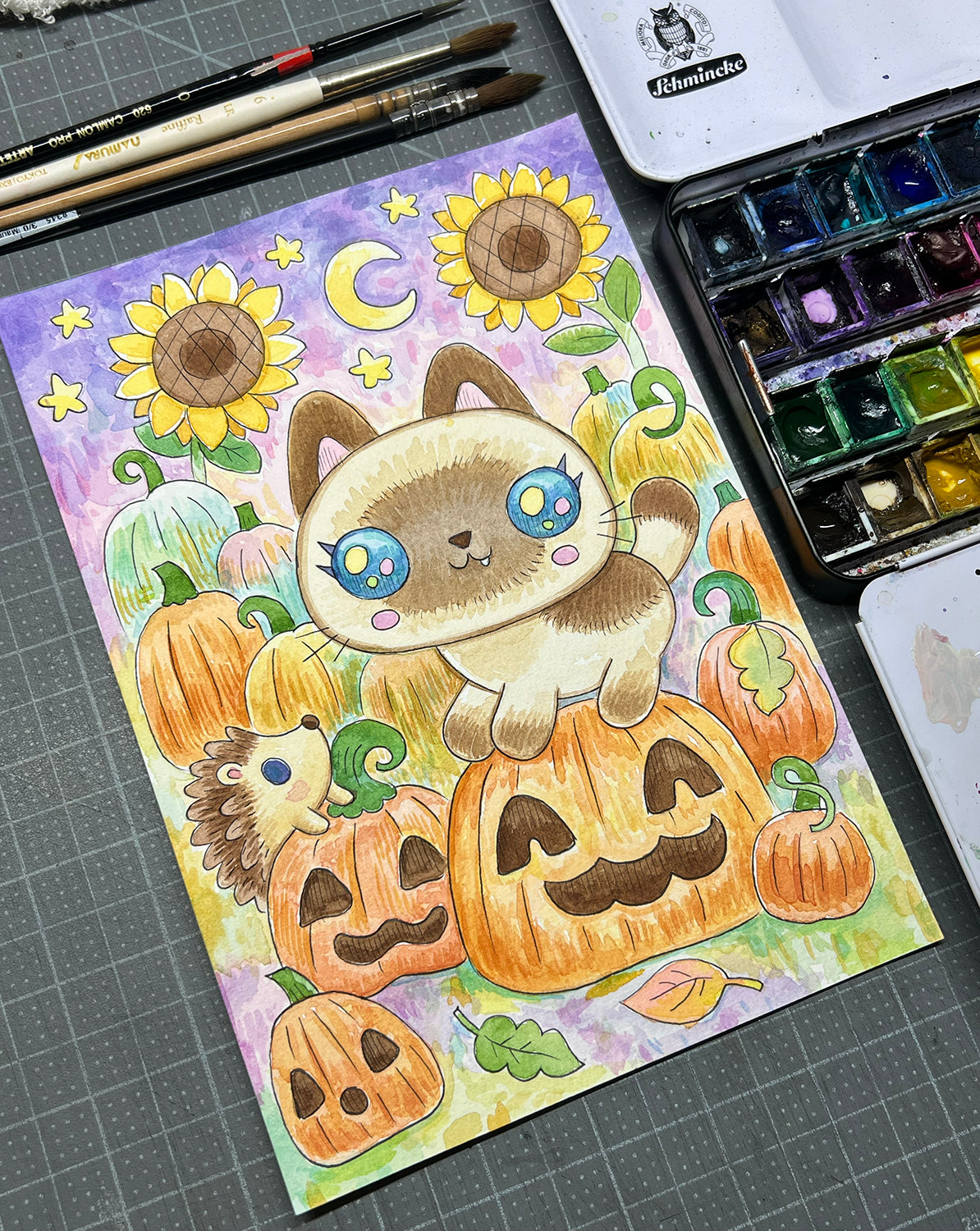 Pumpkin Patch - Watercolor Painting