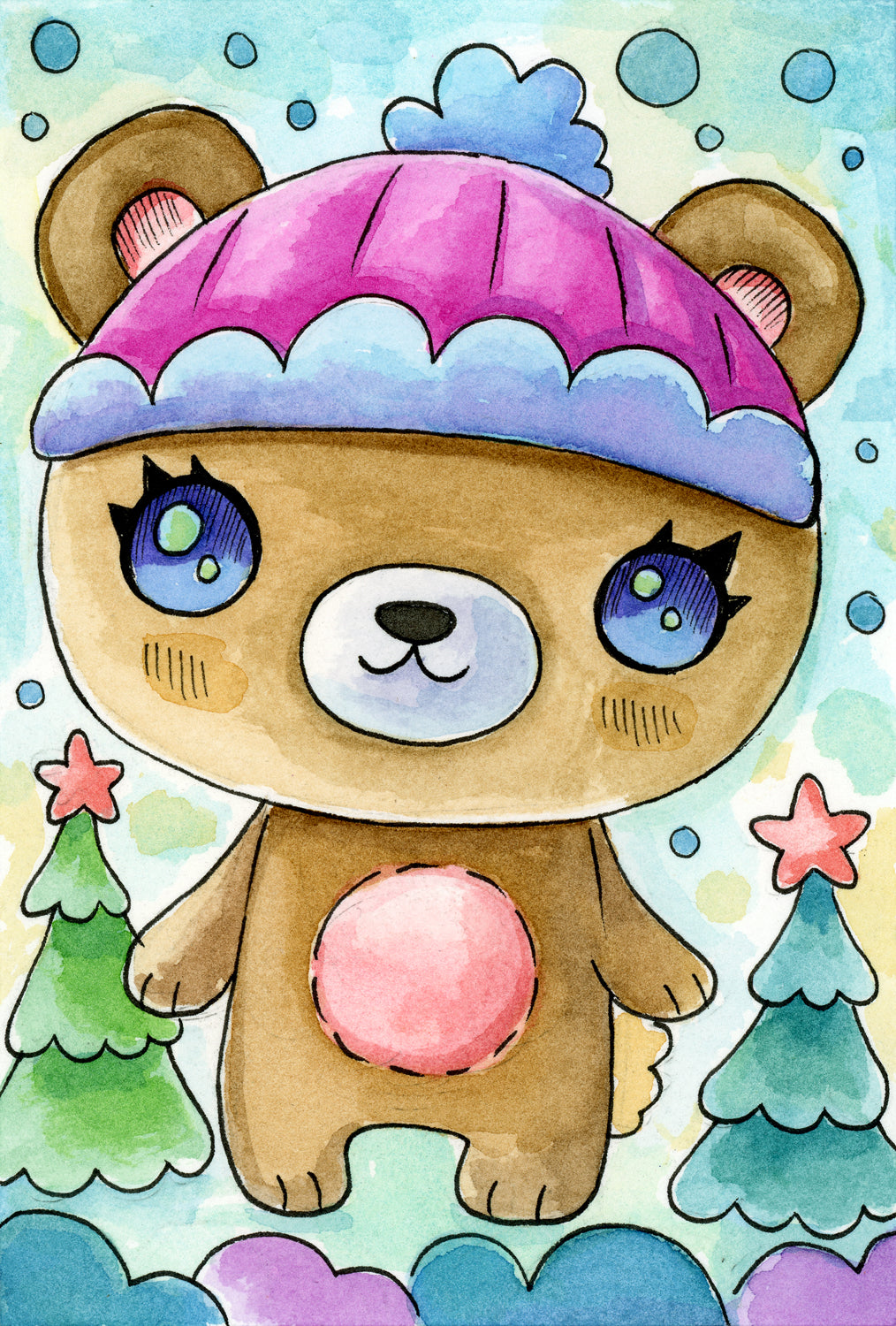 Wonderland, Brown Bear - Mini Print