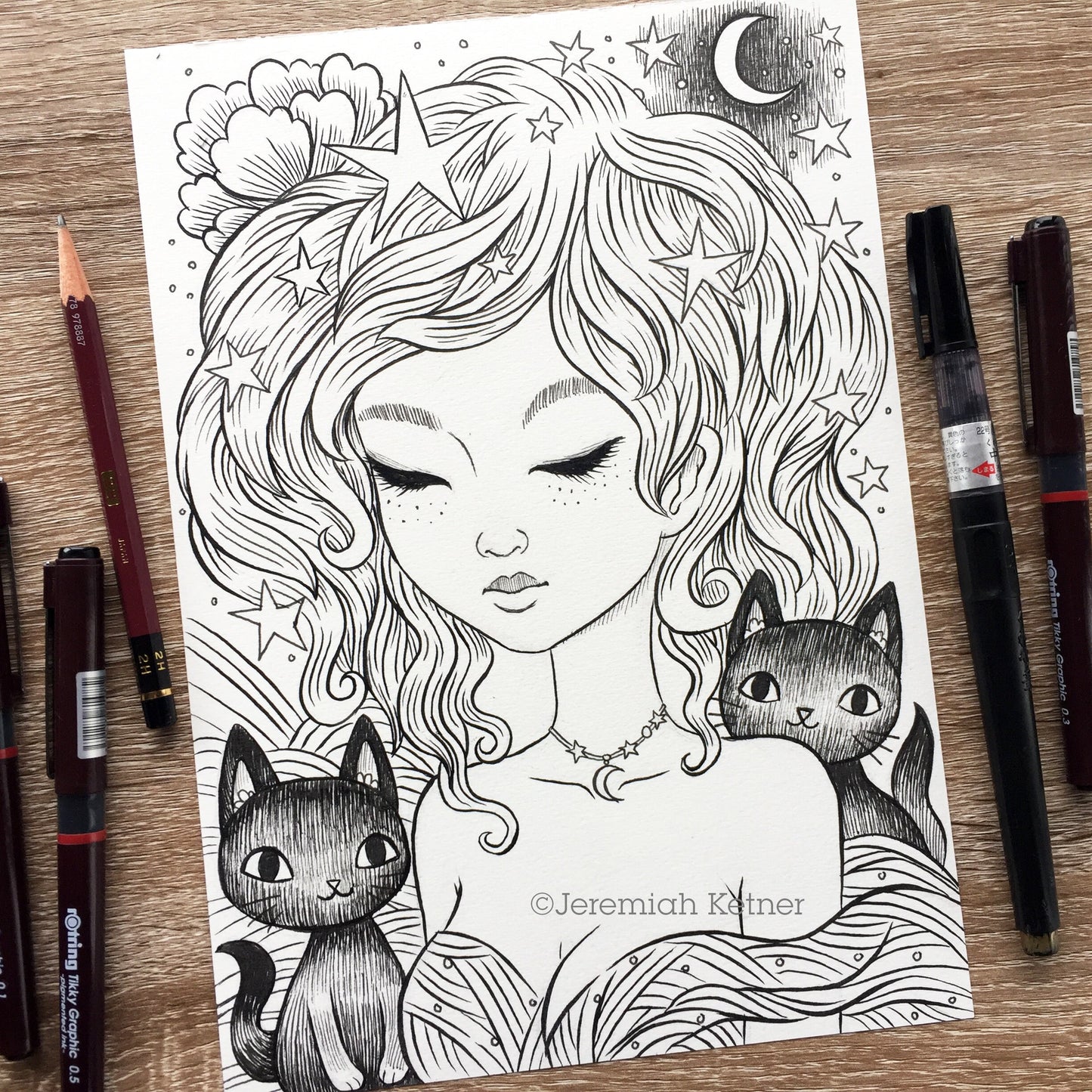 Black Kitties | Coloring Page | Jeremiah Ketner