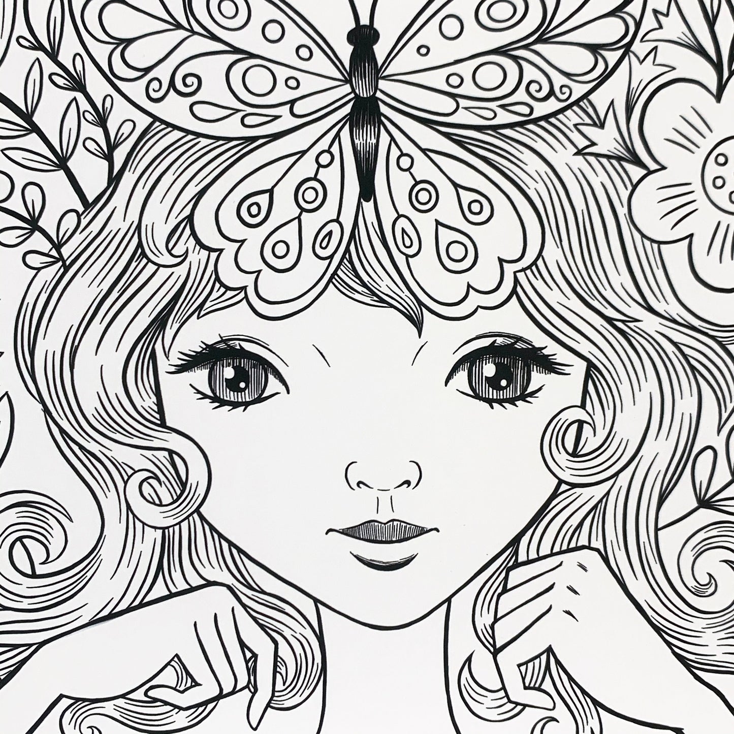 Butterfly Collector - Coloring page - Instant Download
