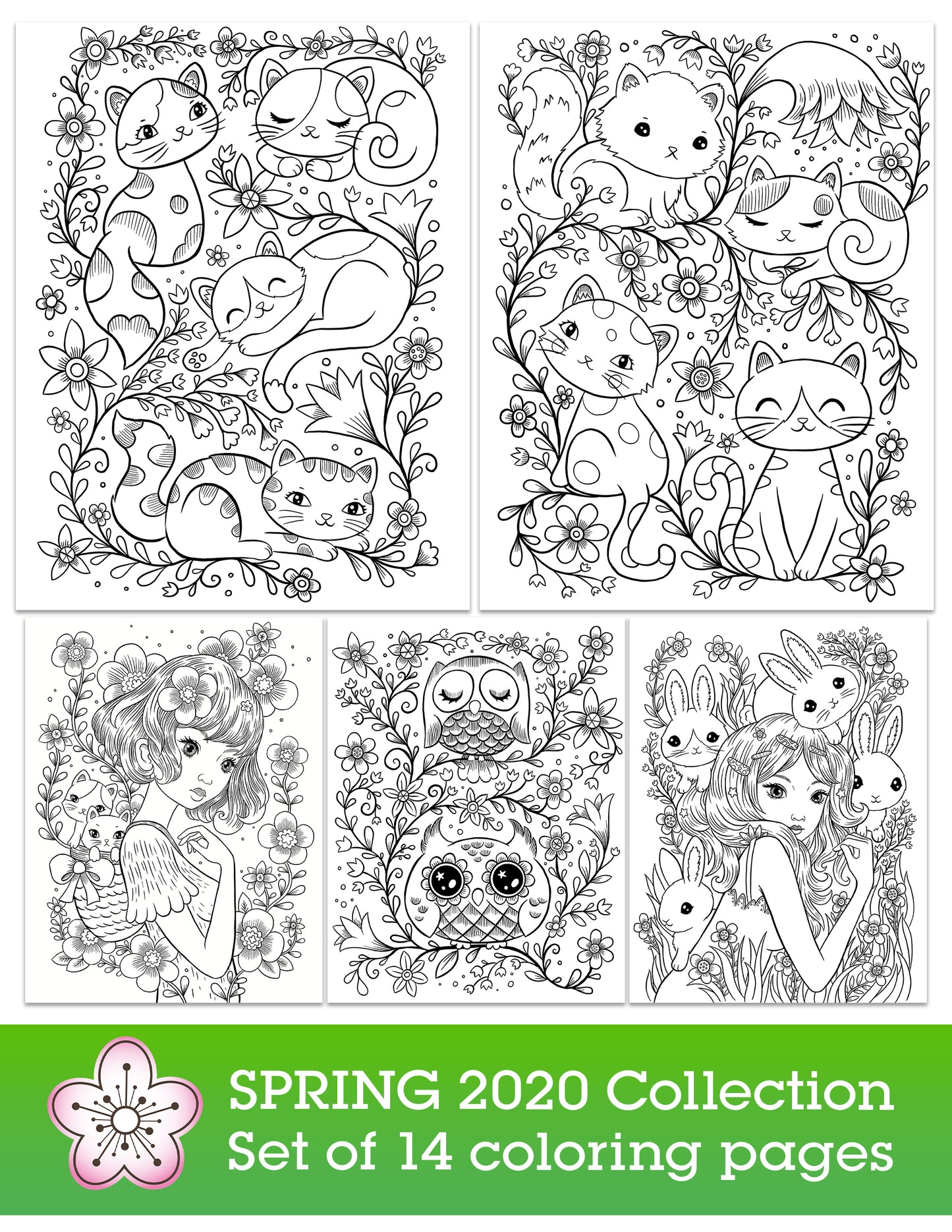 Spring 2020 coloring collection | Jeremiah Ketner | Instant Download pdf