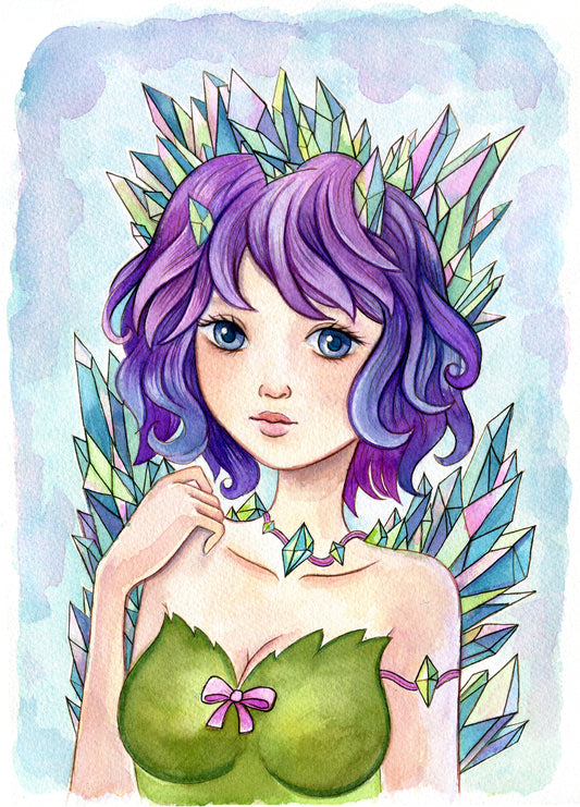 Crystals Watercolor Painting