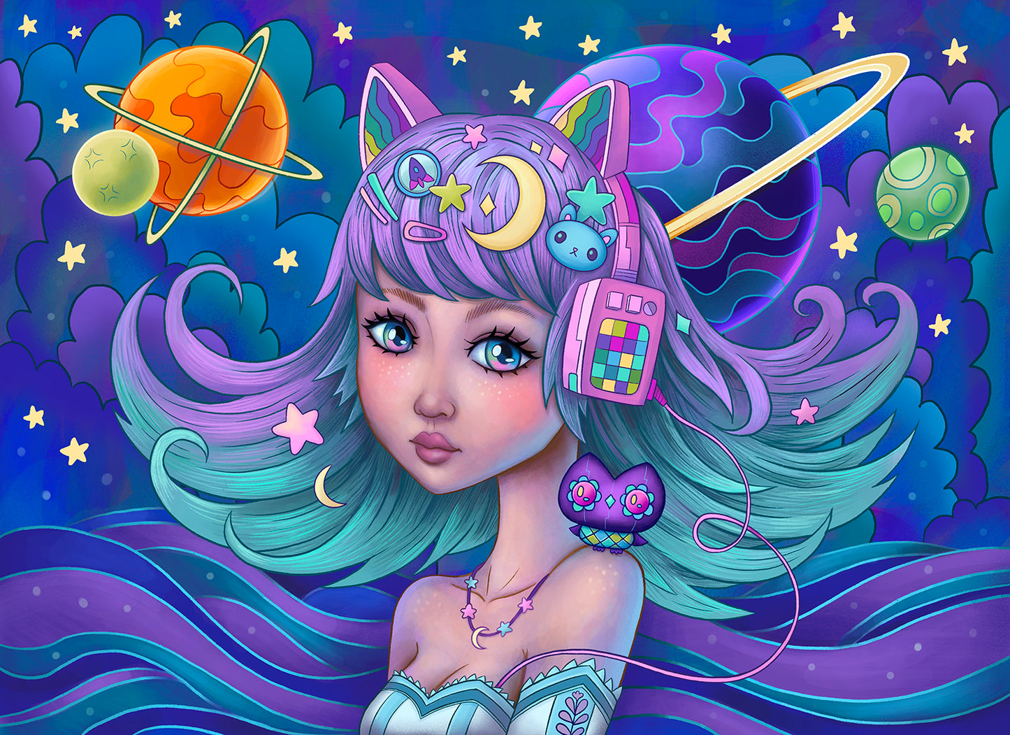 Cyber Owl - Fine Art Print