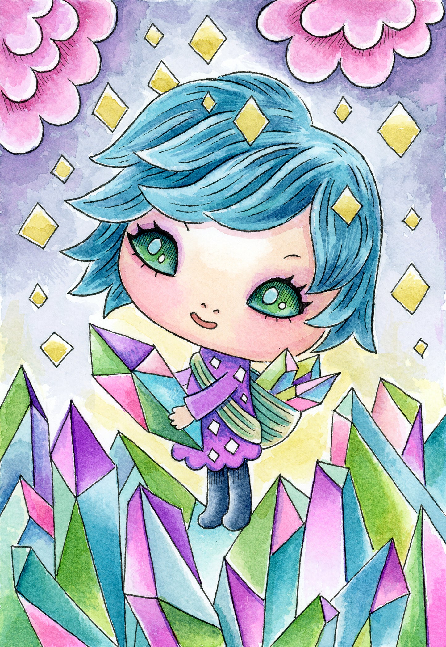 Gem Collector Watercolor