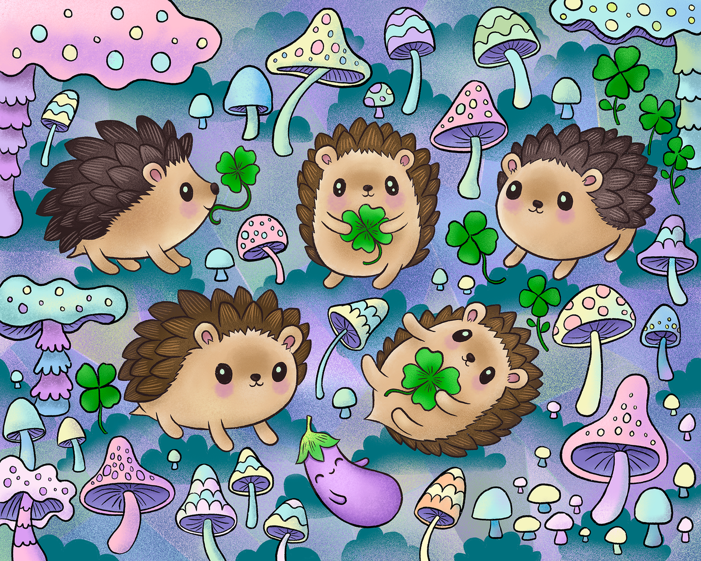 Hedgehog Party- Fine Art Print