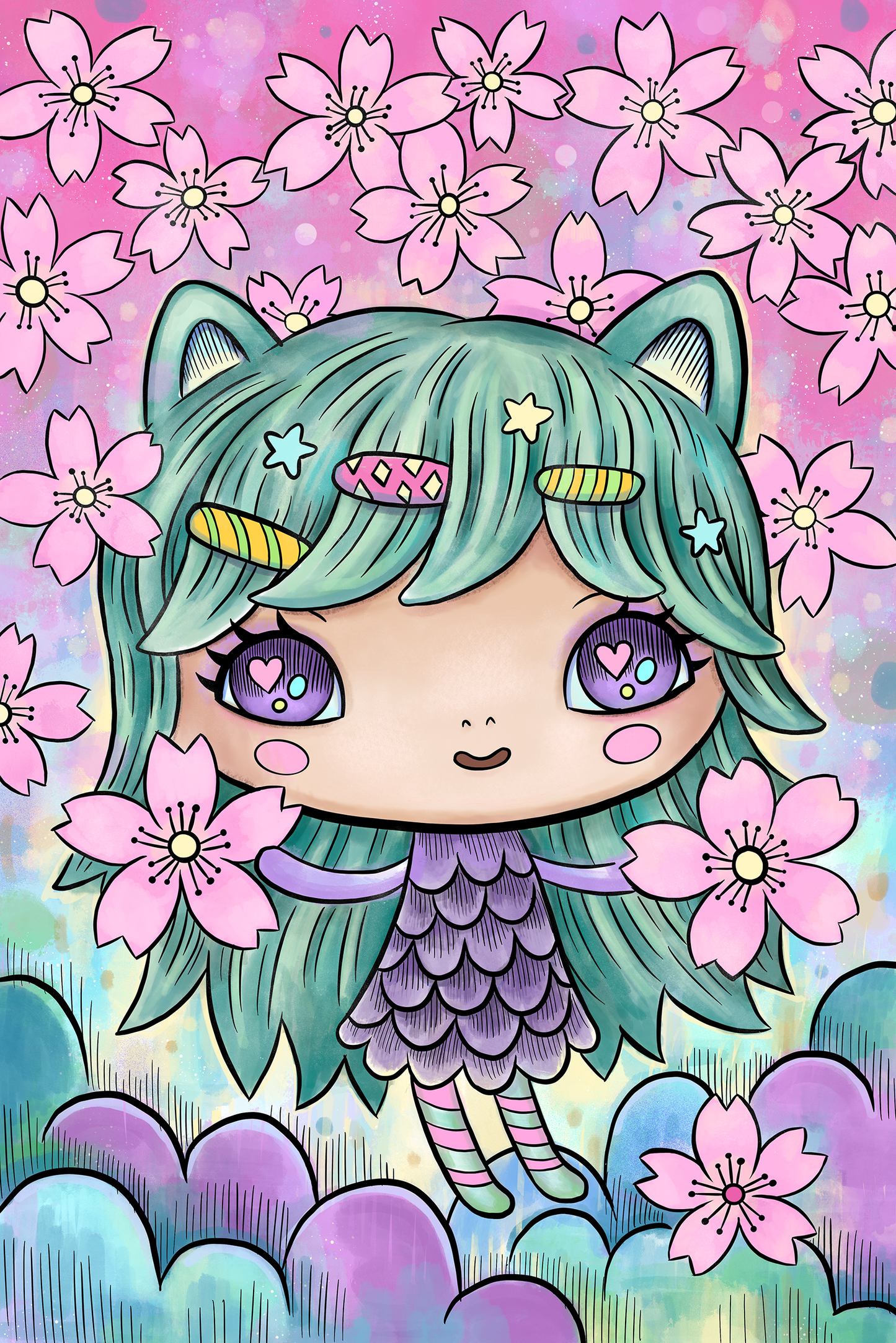 Sakura Love Art Print