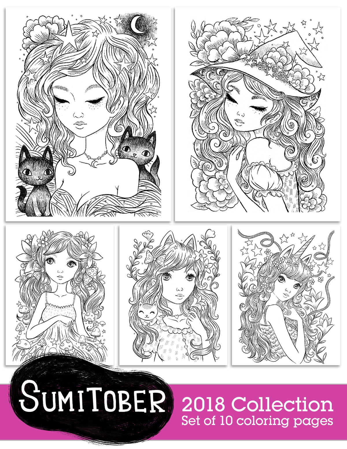 Sumitober 2018 Coloring Collection | Jeremiah Ketner | Instant Download pdf
