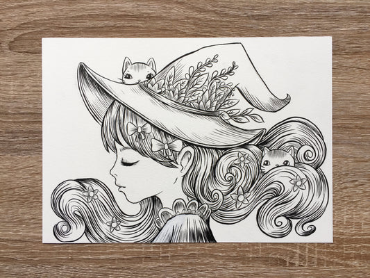 Ink Drawing - The Witches Hair