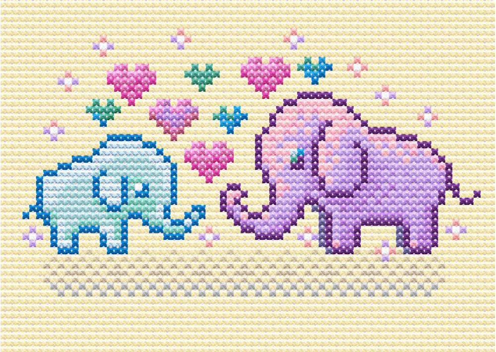 Baby Elephant Cross Stitch PDF Chart