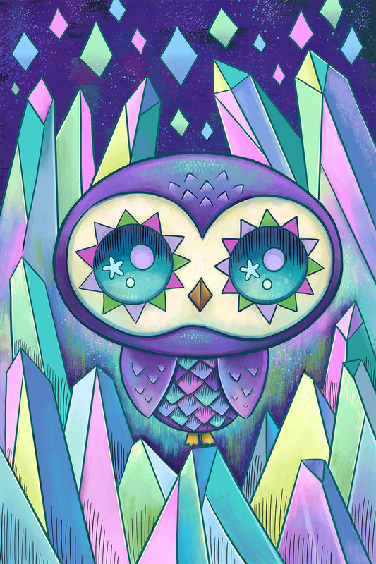 Crystal Crypto Owl Print