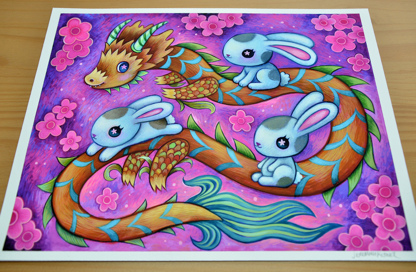 Dragon Bunny Ride - Art Print