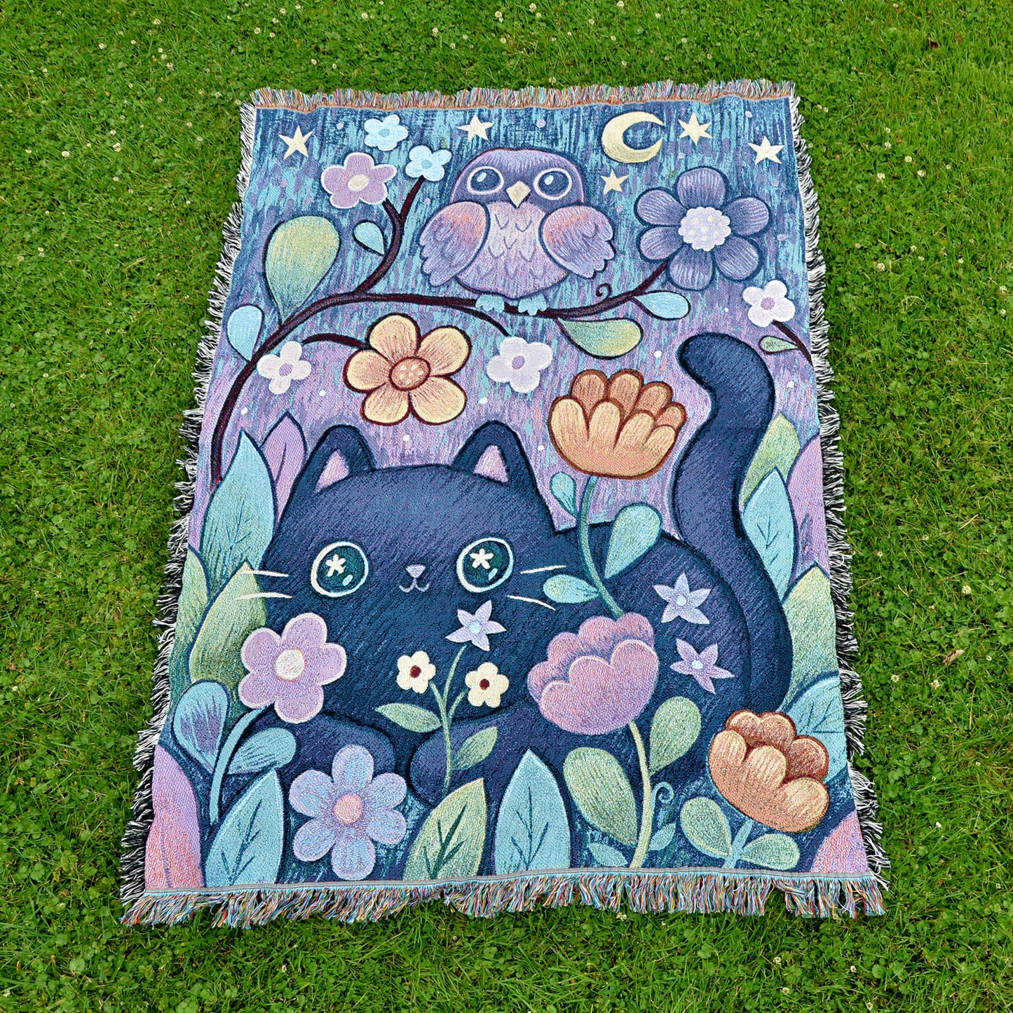Evening Prowl - Woven cotton soft tapestry/throw