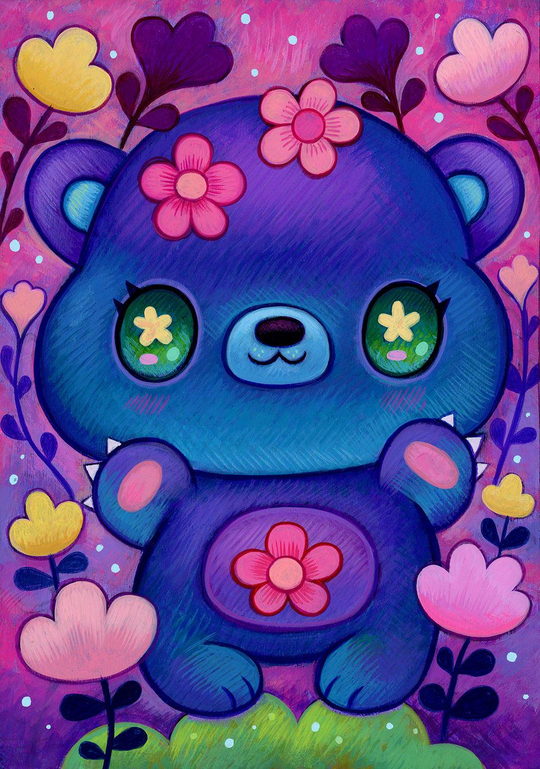 Flower Bear - Art Print