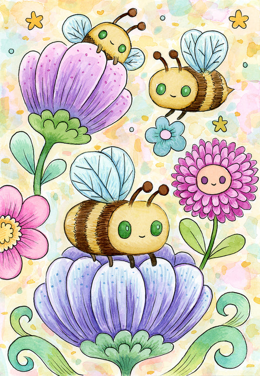 Honey Bee - Watercolor Painting