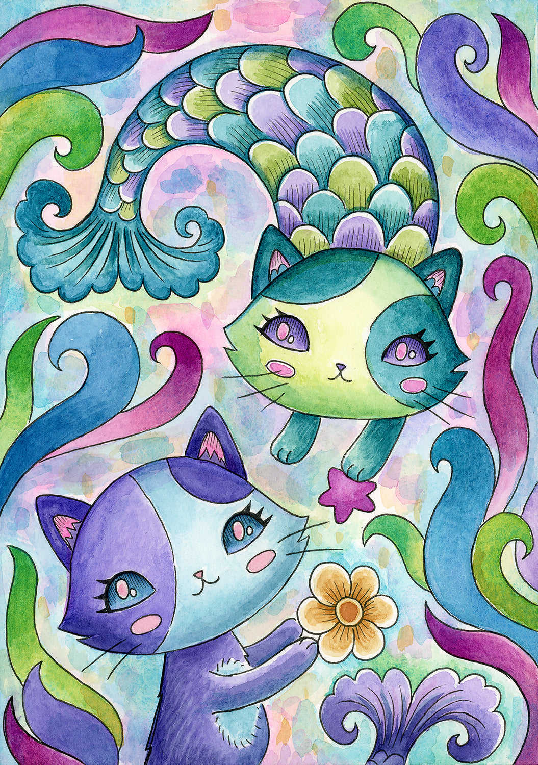 MerCats- Art Print