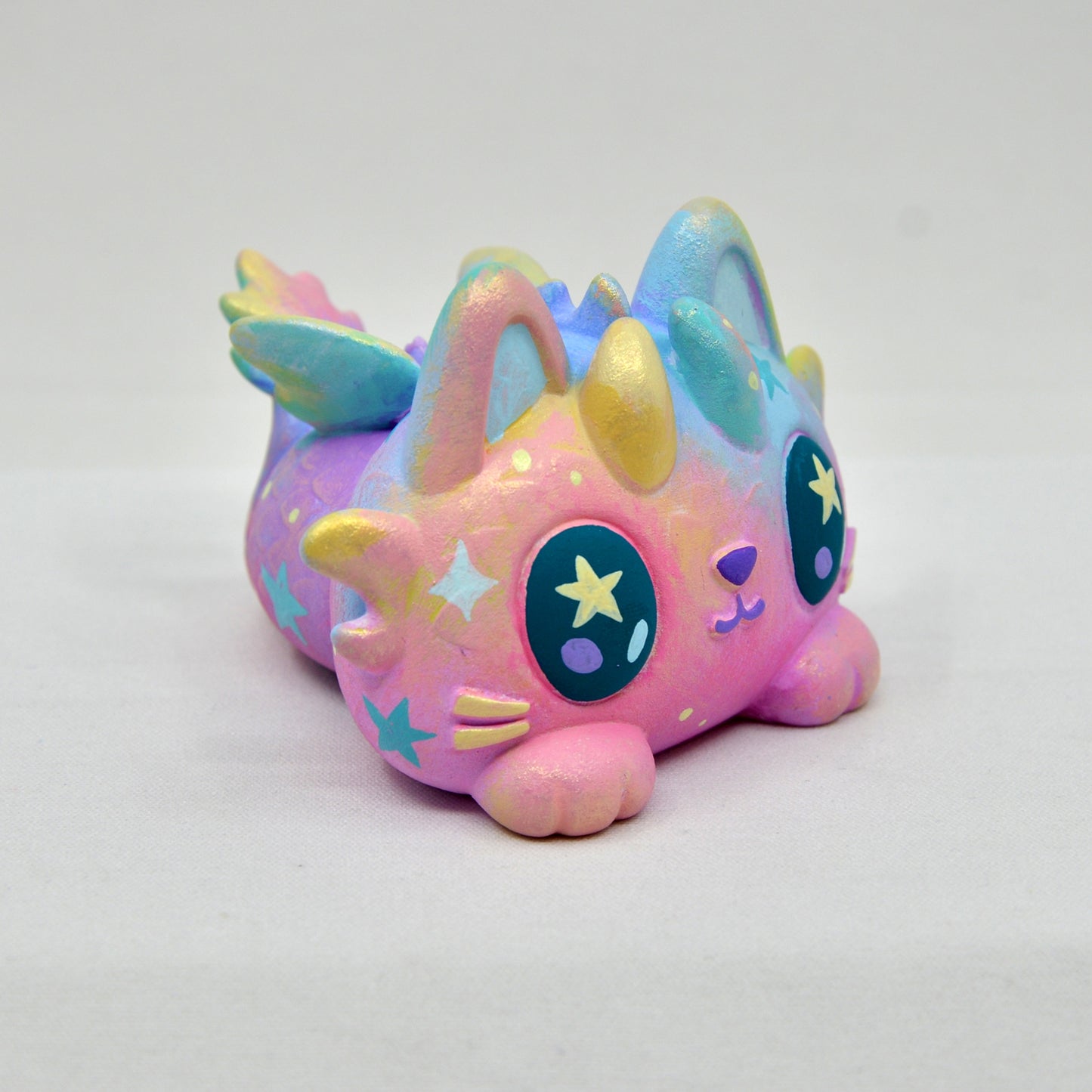 Neko Dragon, Nebula, Hand Painted