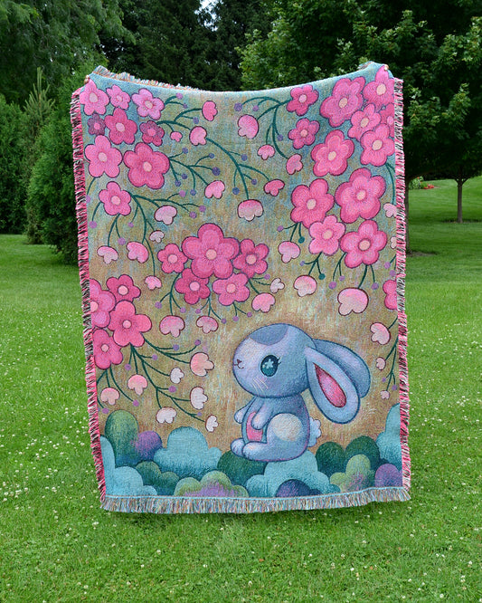 Sakura Gaze - Woven cotton soft tapestry/throw