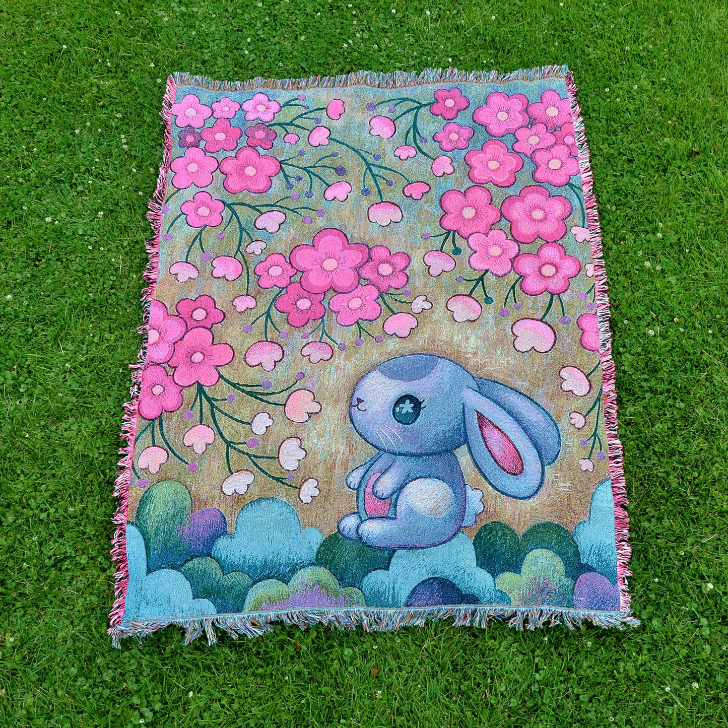 Sakura Gaze - Woven cotton soft tapestry/throw
