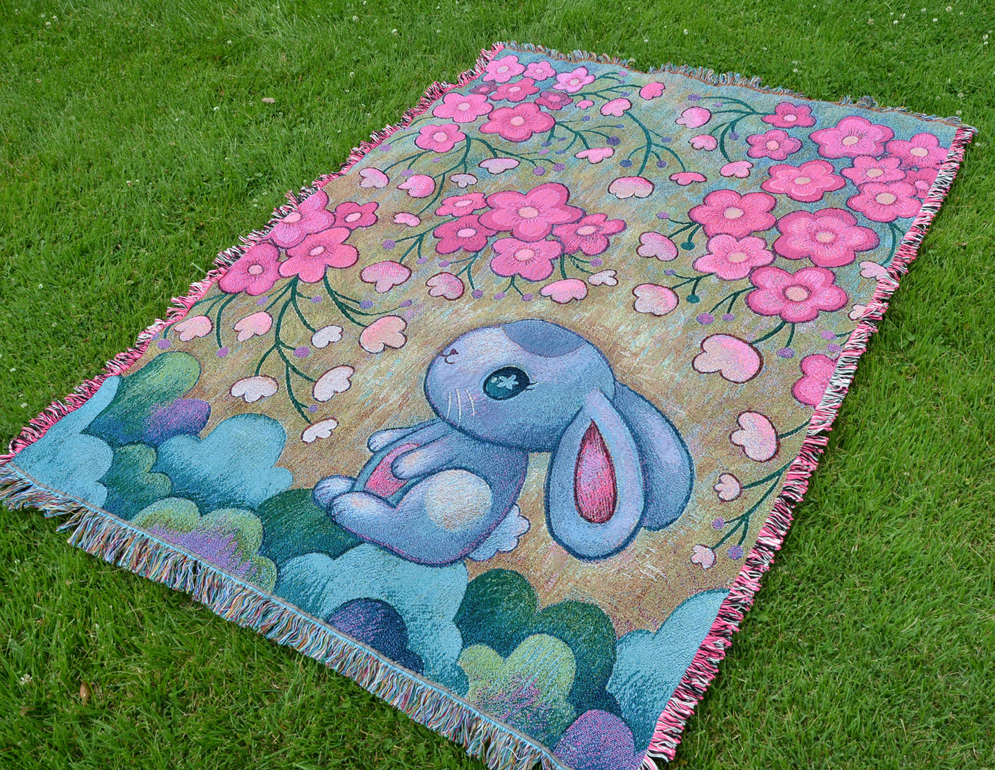 Sakura Gaze - Woven cotton soft tapestry/throw