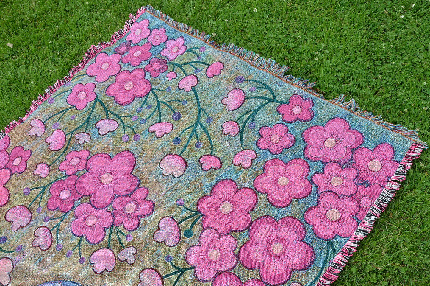 Sakura Gaze - Woven cotton soft tapestry/throw