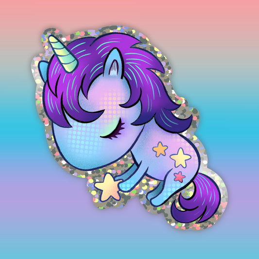 Star Unicorn - Glitter Sticker