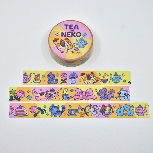 Washi Tape - Tea and Neko