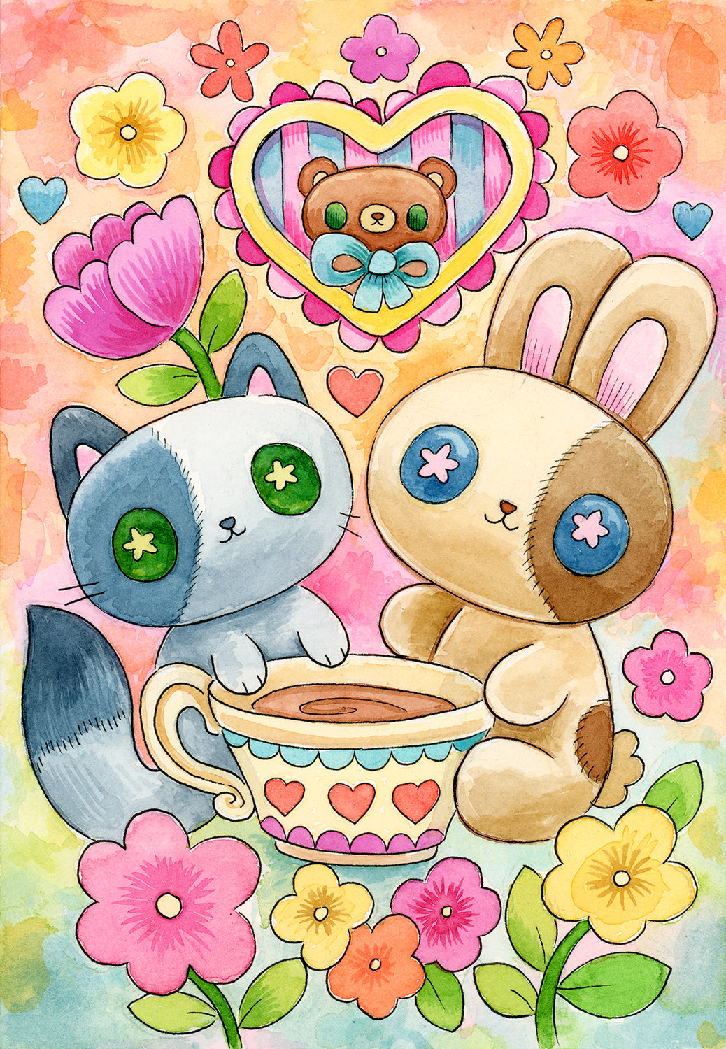 Tea for Two - Watercolor Painting