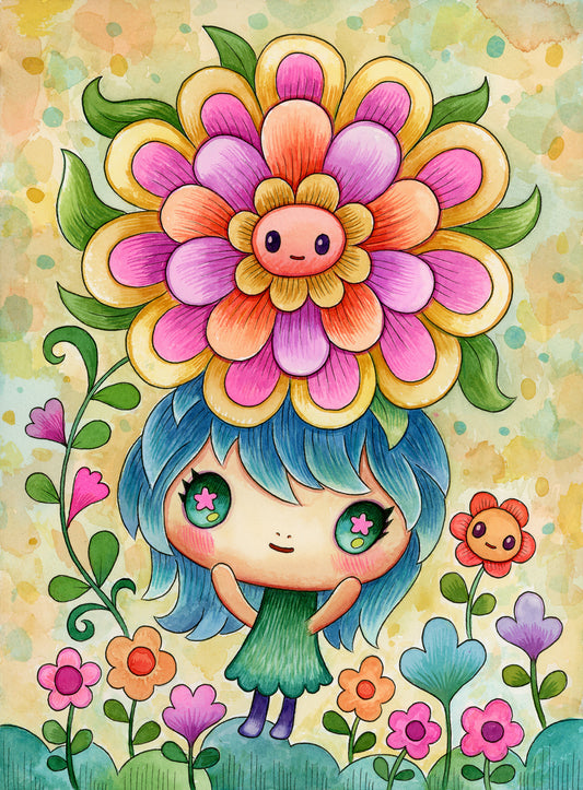 The Biggest Flower - Painting, Framed