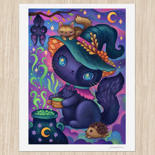 The Witch Kitty Brew  - Art Print