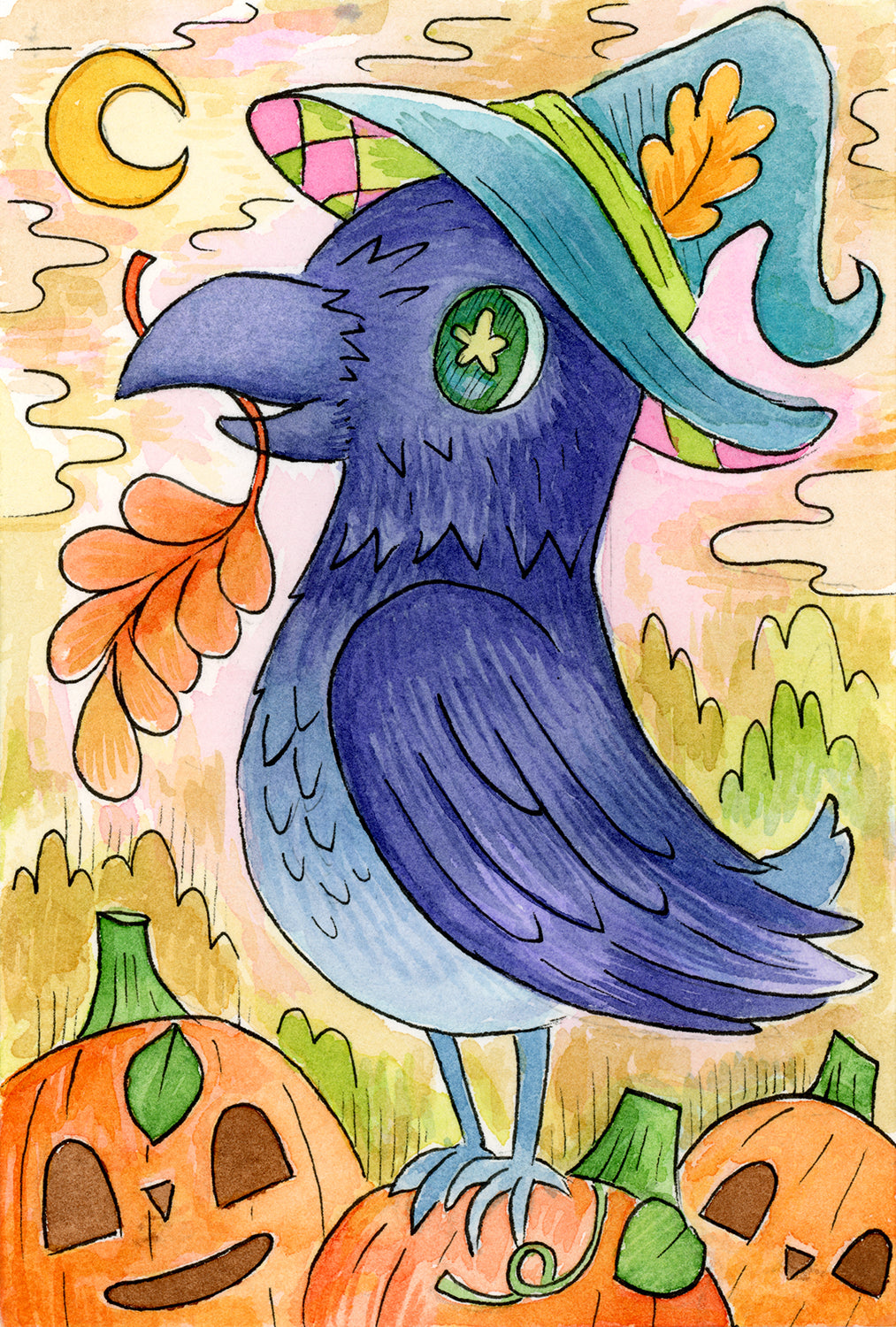 Witches Raven - Mini Print