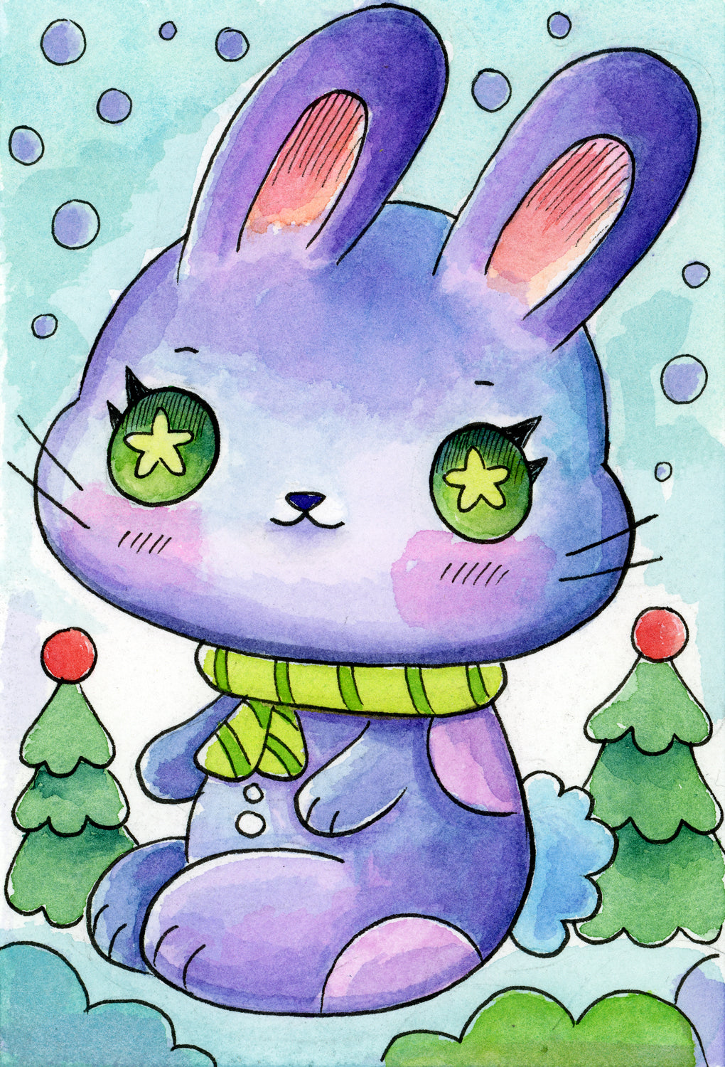 Wonderland, Blue Bunny - Mini Print