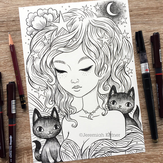 Black Kitties | Coloring Page | Jeremiah Ketner