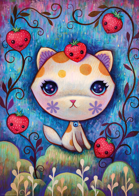 Strawberry Cat - 1000pc Jigsaw Puzzle