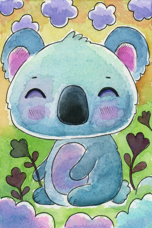 Blue Koala - Mini Print