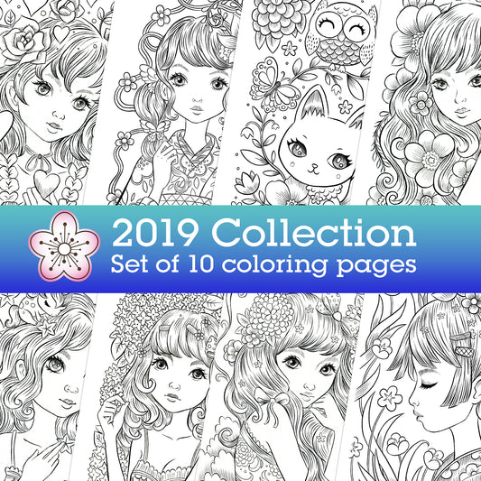 2019 coloring collection | Jeremiah Ketner | Instant Download pdf