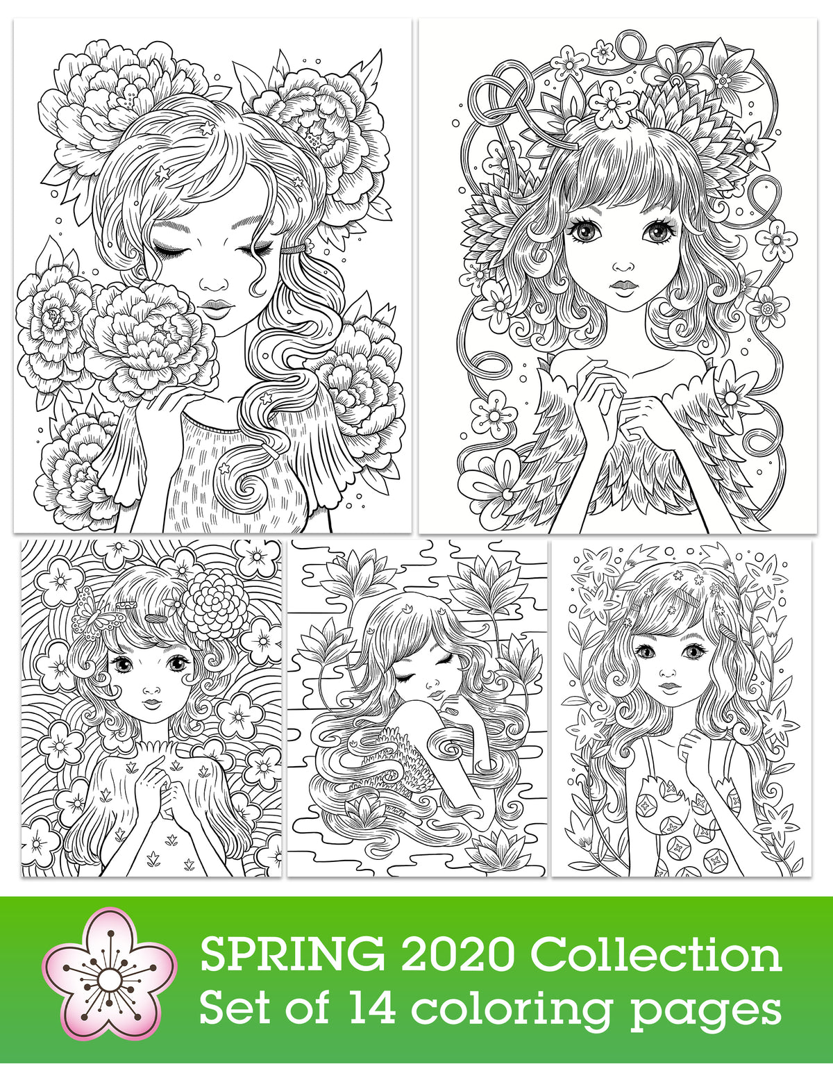 Spring 2020 coloring collection | Jeremiah Ketner | Instant Download pdf