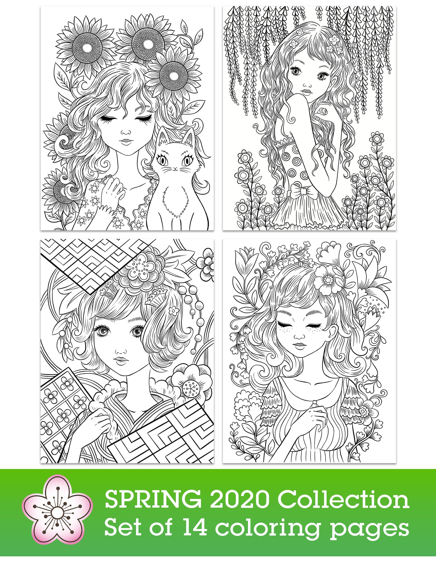 Spring 2020 coloring collection | Jeremiah Ketner | Instant Download pdf