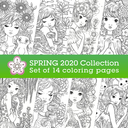 Spring 2020 coloring collection | Jeremiah Ketner | Instant Download pdf