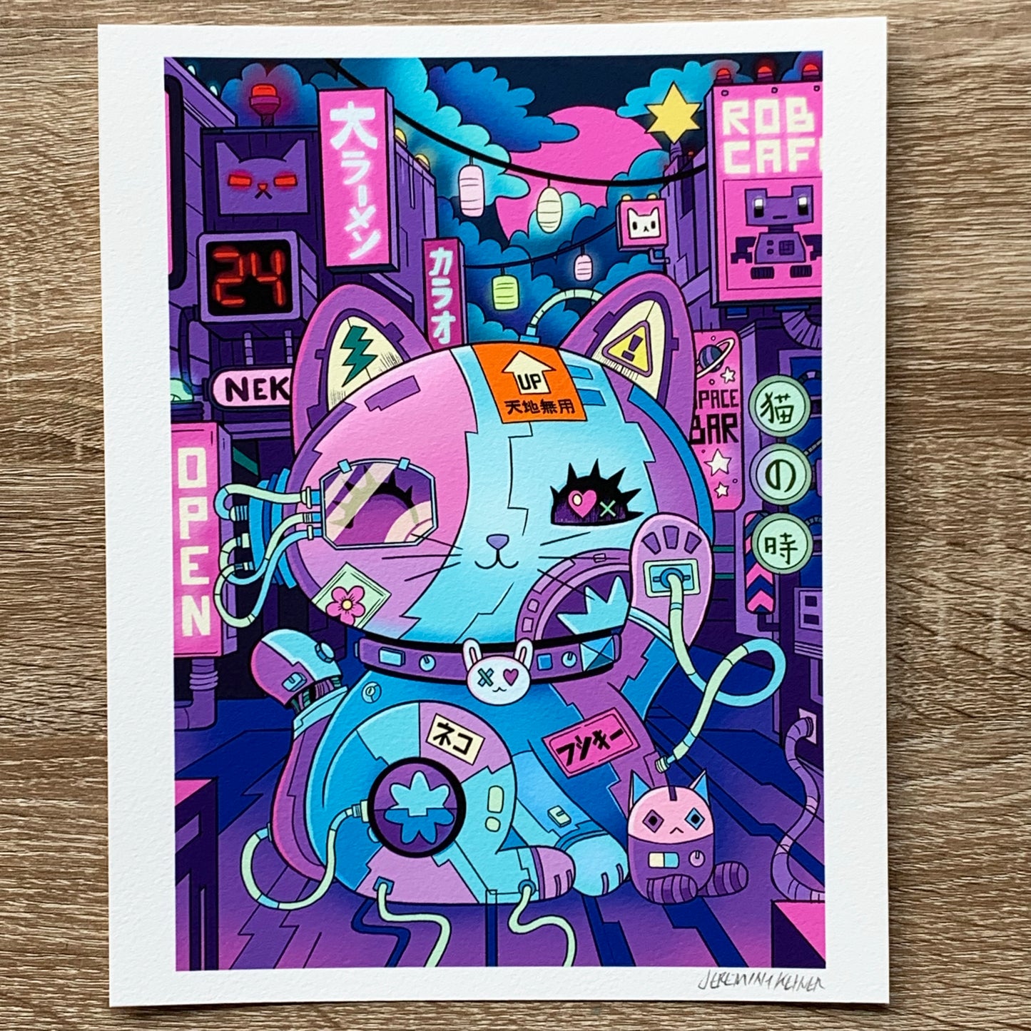 CyberPunk Lucky Cat - Print