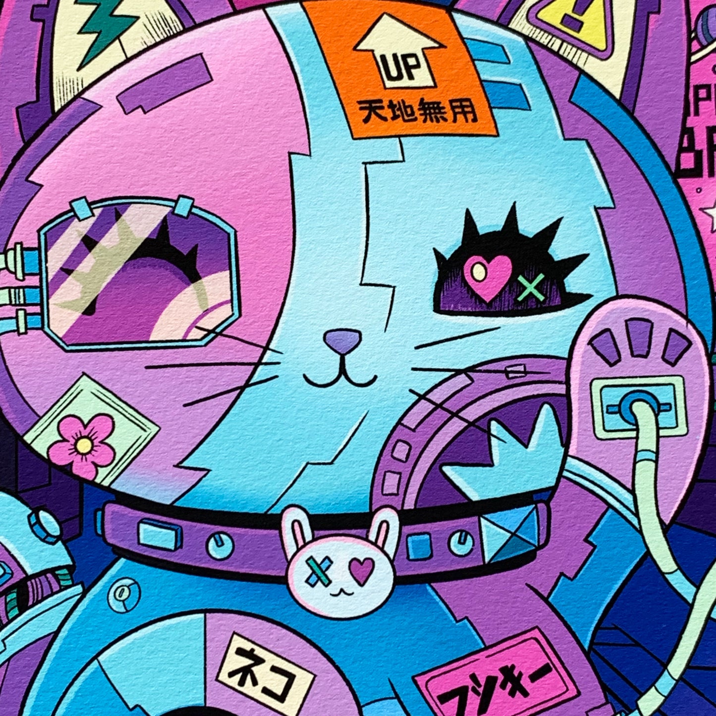 CyberPunk Lucky Cat - Print