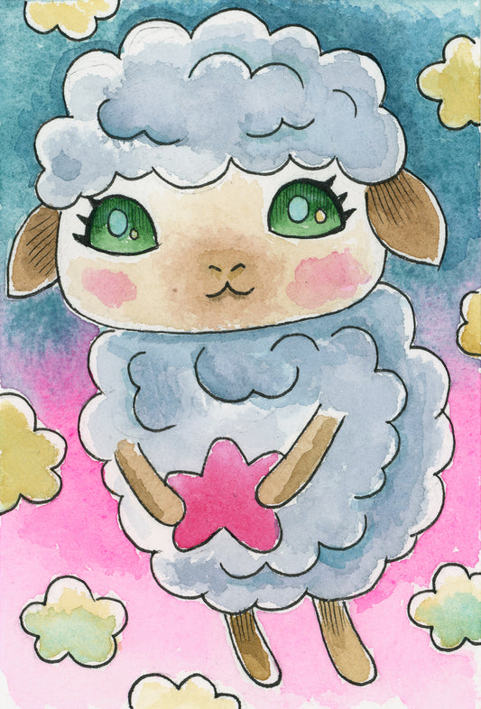 Floating Sheep - Mini Print