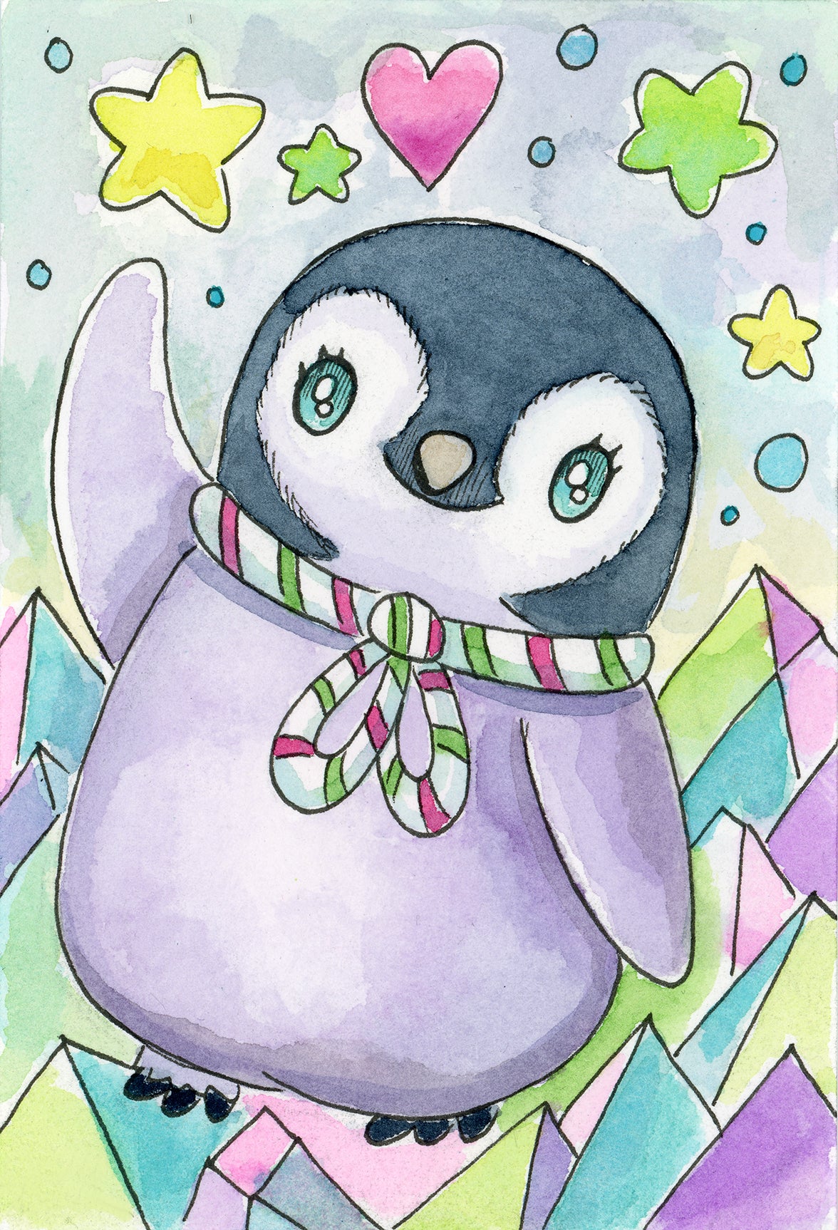 Happy Penguin - Mini Print