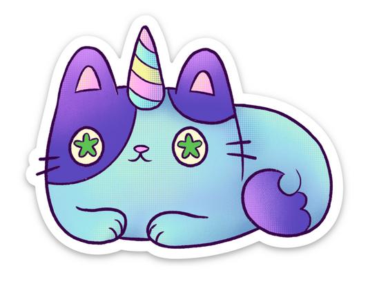 Lazy Unicorn Cat - Sticker
