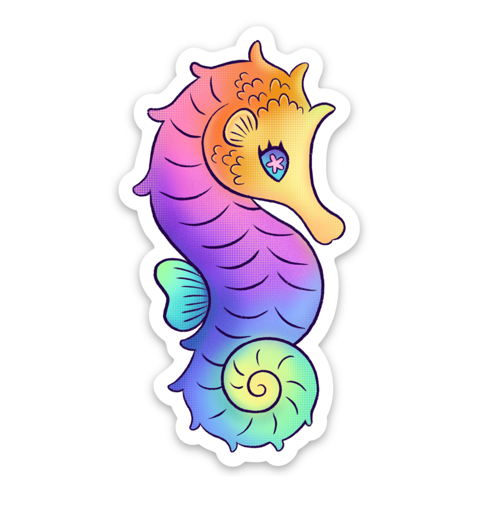 Rainbow Seahorse - Sticker