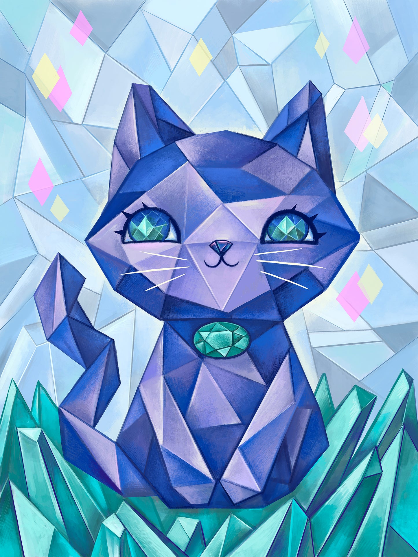 Sapphire Kitty Art Print