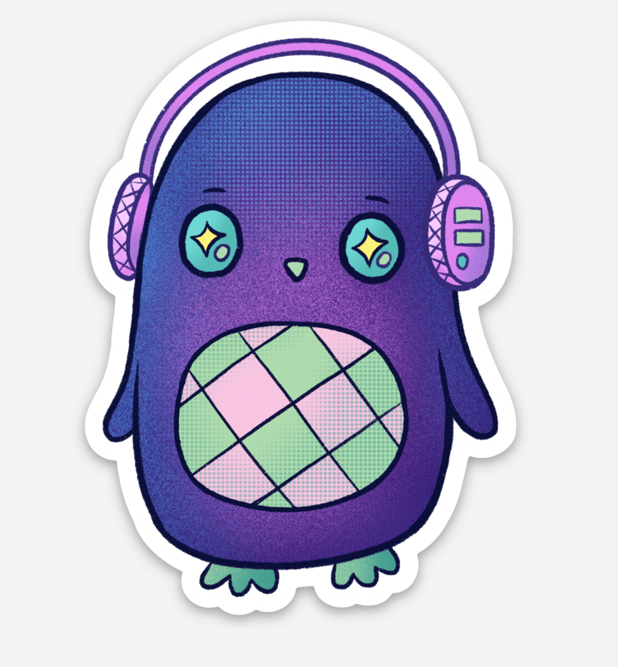 DJ Space Penguin - Sticker