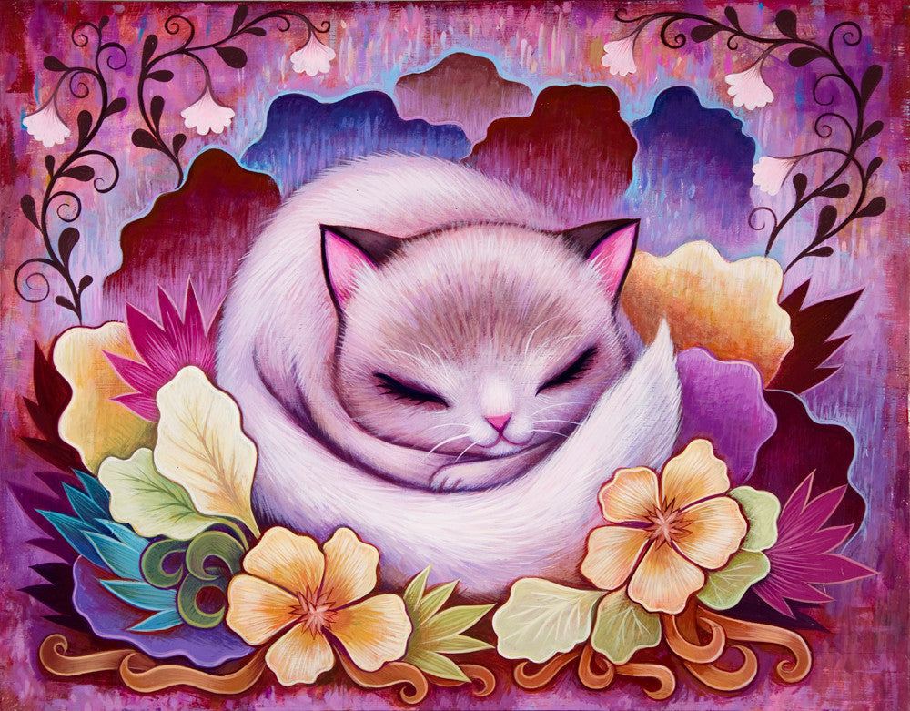 Sleepy Kitty Print - Fine Art Print, Signed
