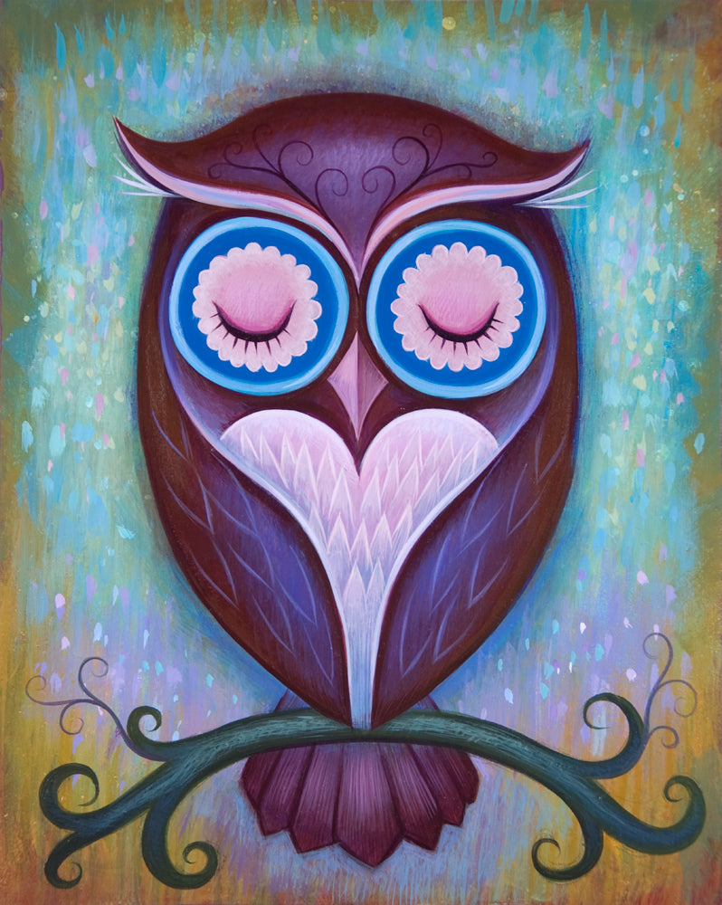 Sleepy Owl - Fine Art Print